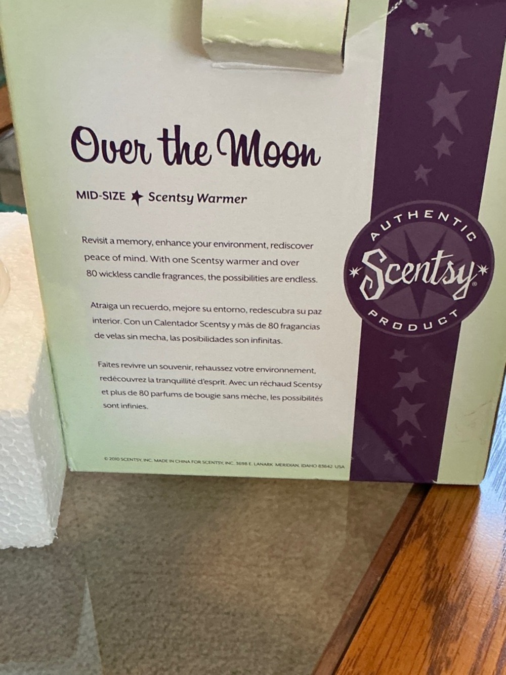 Scentsy Over the Moon Ceramic Wax Warmer in White with Moon Motif - Picture 5 of 7